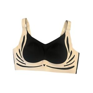 NWT Lush Fitting Full Coverage Wireless Bra 3XL Black/Beige